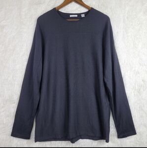 Halogen Mens XL Black Merino Wool Blend Crewneck Sweater Quiet Luxury Minimalist